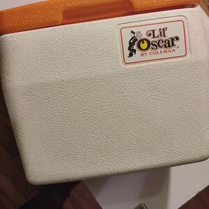 Coleman Lil' Oscar White and Orange Cooler